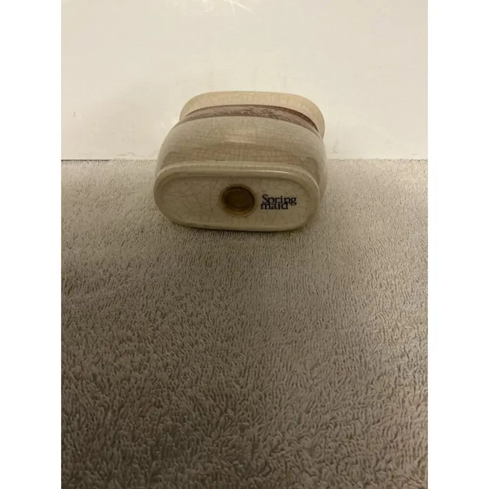 Vintage Spring Maid Ceramic Toothbrush Holder Crackle Glaze Paisley Boho Bath